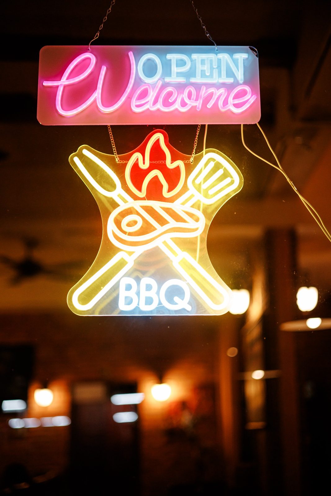 BBQ welcome sign at ASADO